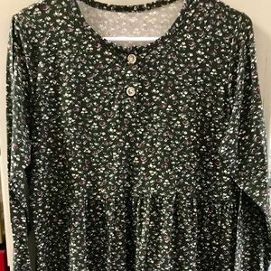 New suede floral print dress